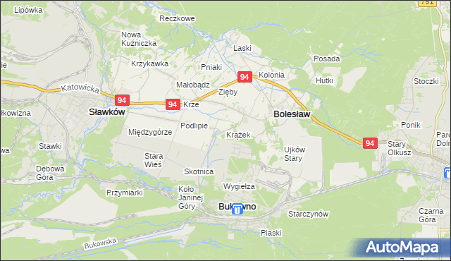 mapa Krążek, Krążek na mapie Targeo