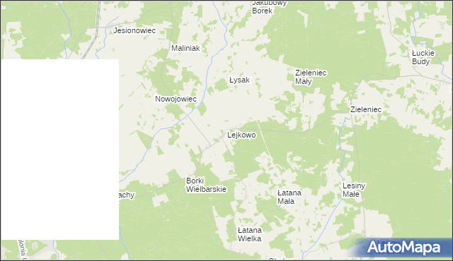 mapa Lejkowo gmina Wielbark, Lejkowo gmina Wielbark na mapie Targeo