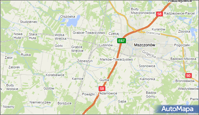 mapa Marków-Towarzystwo, Marków-Towarzystwo na mapie Targeo