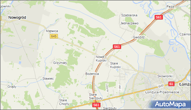 mapa Nowe Kupiski, Nowe Kupiski na mapie Targeo
