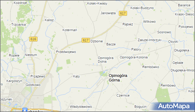 mapa Opinogóra Dolna, Opinogóra Dolna na mapie Targeo