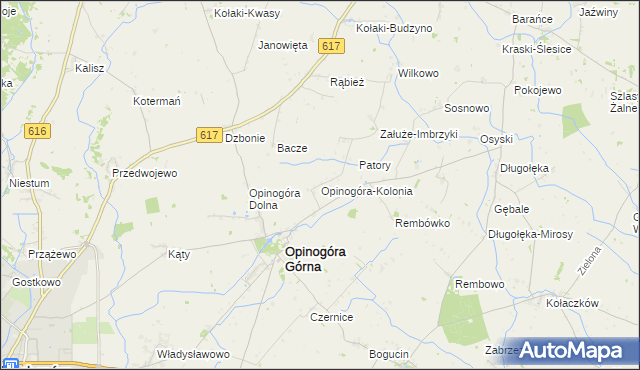 mapa Opinogóra-Kolonia, Opinogóra-Kolonia na mapie Targeo