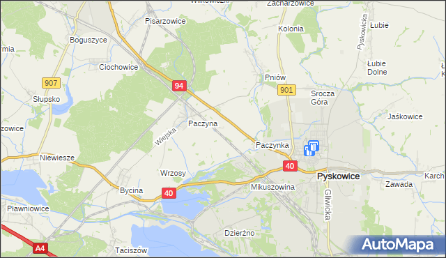mapa Paczynka Osada, Paczynka Osada na mapie Targeo