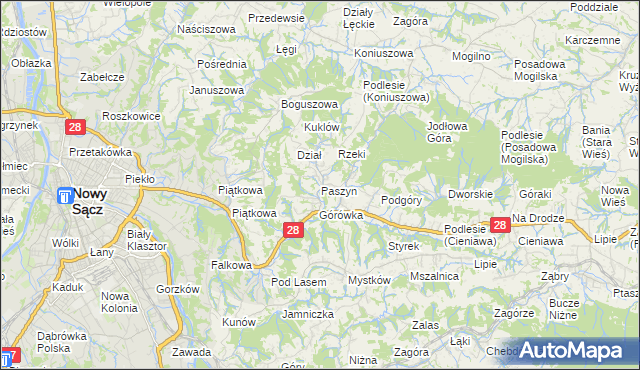 mapa Paszyn, Paszyn na mapie Targeo