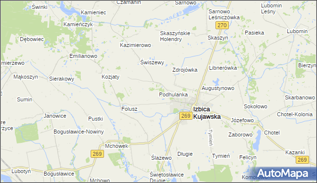 mapa Podhulanka, Podhulanka na mapie Targeo