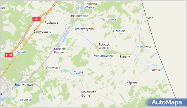 mapa Poniatowicze, Poniatowicze na mapie Targeo