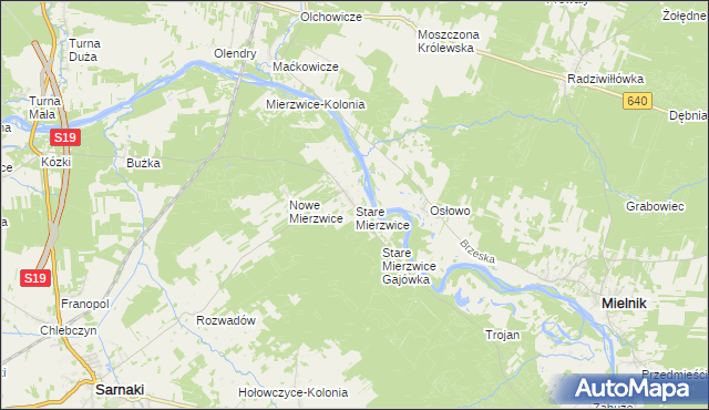 mapa Stare Mierzwice, Stare Mierzwice na mapie Targeo