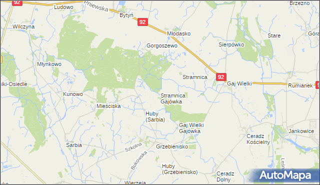 mapa Stramnica Gajówka, Stramnica Gajówka na mapie Targeo