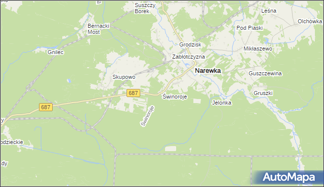 mapa Świnoroje, Świnoroje na mapie Targeo