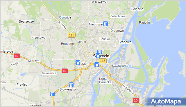 mapa Szczecina, Szczecin na mapie Targeo
