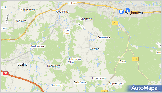 mapa Wielkie Gowino, Wielkie Gowino na mapie Targeo