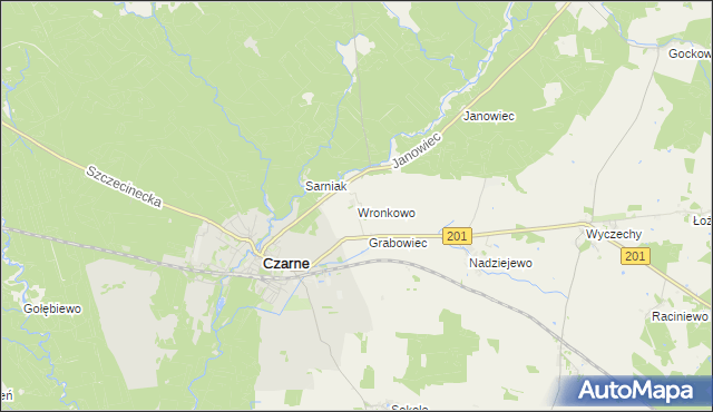 mapa Wronkowo, Wronkowo na mapie Targeo