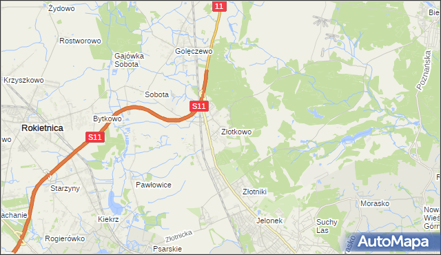 mapa Złotkowo, Złotkowo na mapie Targeo