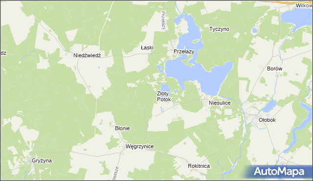 mapa Złoty Potok gmina Skąpe, Złoty Potok gmina Skąpe na mapie Targeo
