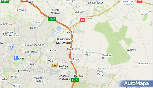 mapa Biskupie-Kolonia gmina Wólka, Biskupie-Kolonia gmina Wólka na mapie Targeo