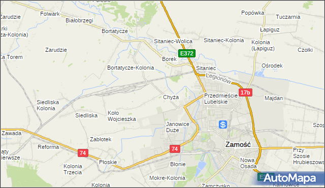 mapa Chyża, Chyża na mapie Targeo