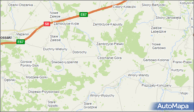 mapa Czochanie-Góra, Czochanie-Góra na mapie Targeo