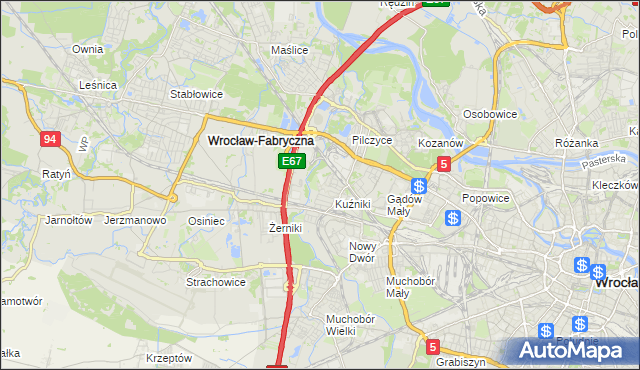 mapa Fabryczna, Fabryczna na mapie Targeo