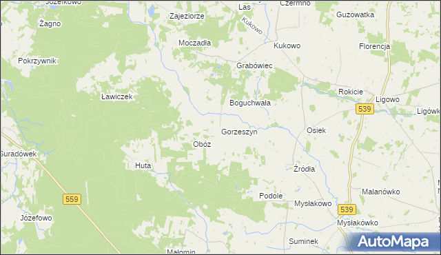 mapa Gorzeszyn, Gorzeszyn na mapie Targeo