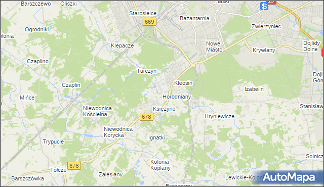 mapa Horodniany, Horodniany na mapie Targeo