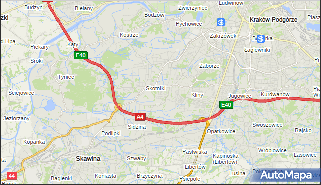 mapa Kobierzyn gmina Kraków, Kobierzyn gmina Kraków na mapie Targeo