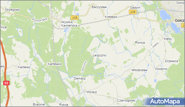mapa Leszczno, Leszczno na mapie Targeo