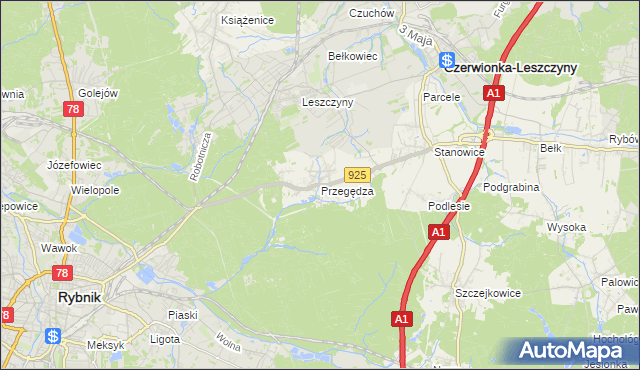mapa Przegędza, Przegędza na mapie Targeo