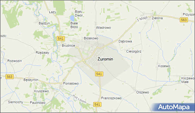 mapa Żuromin, Żuromin na mapie Targeo