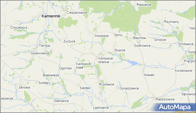 mapa Karłowice Wielkie, Karłowice Wielkie na mapie Targeo