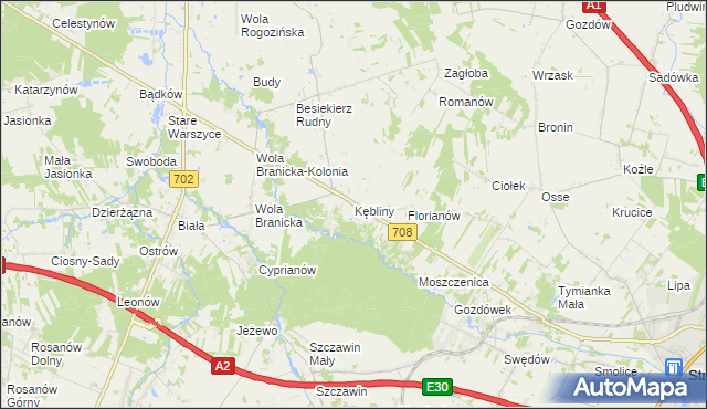 mapa Kębliny, Kębliny na mapie Targeo
