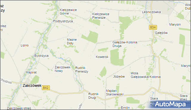 mapa Kowersk, Kowersk na mapie Targeo