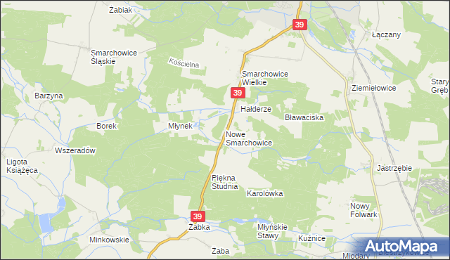 mapa Nowe Smarchowice, Nowe Smarchowice na mapie Targeo