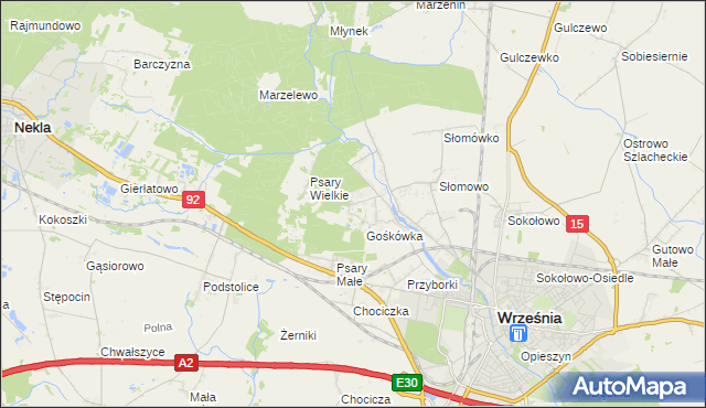 mapa Nowy Folwark gmina Września, Nowy Folwark gmina Września na mapie Targeo