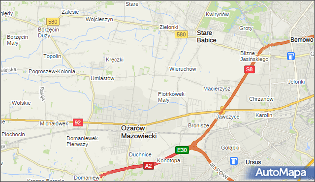 mapa Piotrkówek Mały, Piotrkówek Mały na mapie Targeo