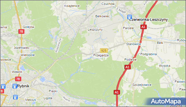 mapa Przegędza, Przegędza na mapie Targeo