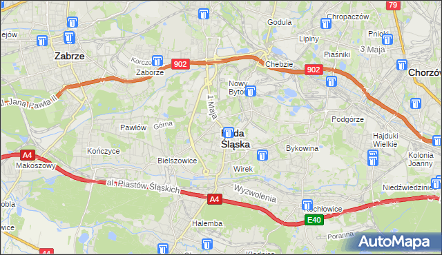 mapa Rudy Śląskiej, Ruda Śląska na mapie Targeo