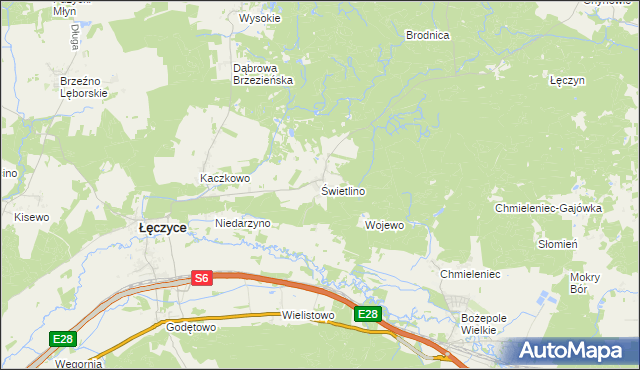 mapa Świetlino, Świetlino na mapie Targeo