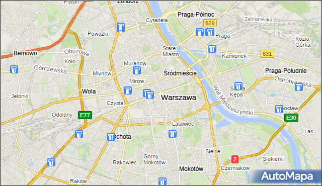 mapa Warszawy, Warszawa na mapie Targeo