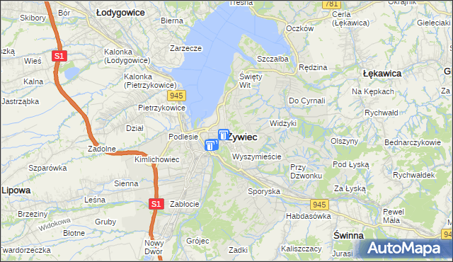 mapa Żywiec, Żywiec na mapie Targeo