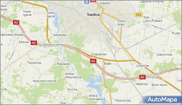 mapa Grabianów, Grabianów na mapie Targeo