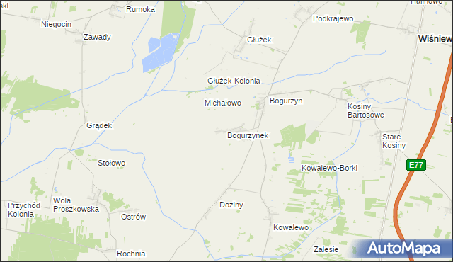 mapa Bogurzynek, Bogurzynek na mapie Targeo