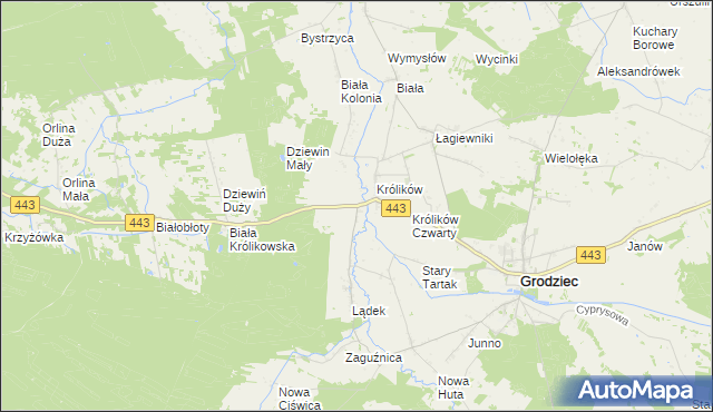 mapa Królików Kolonia, Królików Kolonia na mapie Targeo