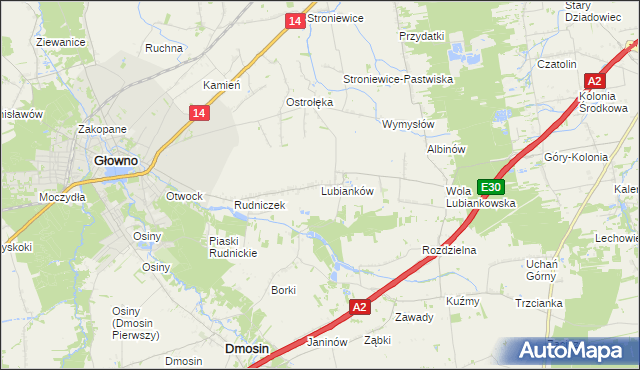 mapa Lubianków, Lubianków na mapie Targeo