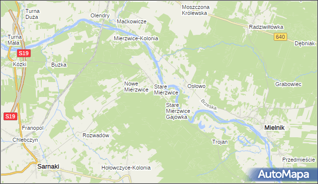 mapa Stare Mierzwice Leśniczówka, Stare Mierzwice Leśniczówka na mapie Targeo