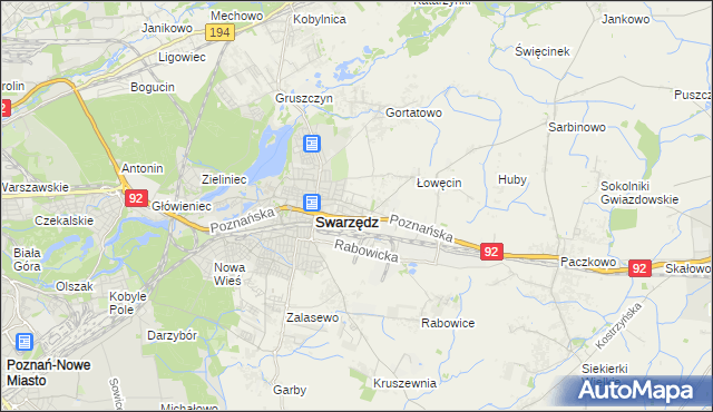 mapa Jasin gmina Swarzędz, Jasin gmina Swarzędz na mapie Targeo