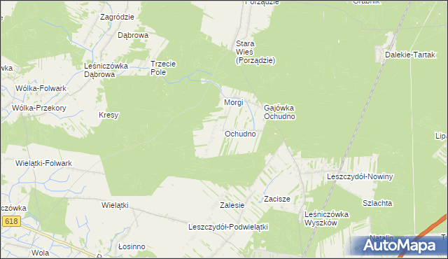 mapa Ochudno, Ochudno na mapie Targeo