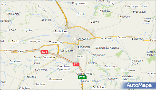 mapa Opatów, Opatów na mapie Targeo