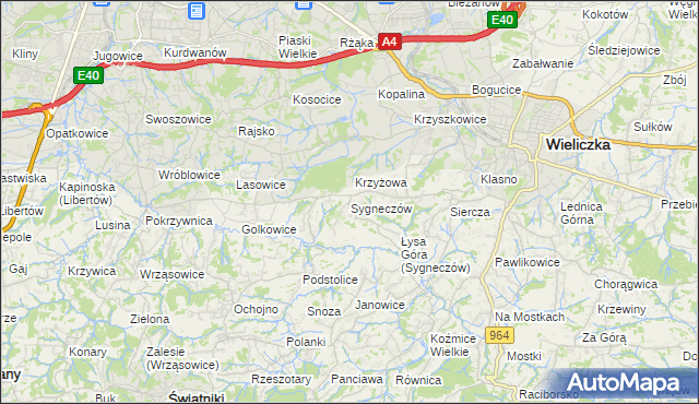 mapa Sygneczów, Sygneczów na mapie Targeo