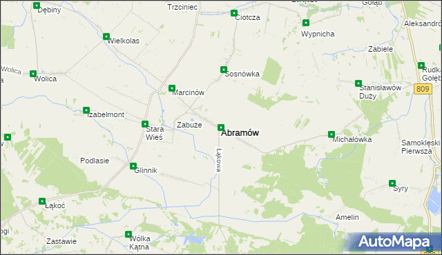 mapa Abramów powiat lubartowski, Abramów powiat lubartowski na mapie Targeo