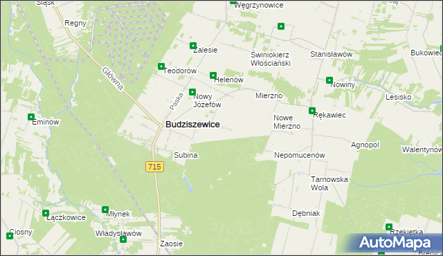 mapa Adamów gmina Budziszewice, Adamów gmina Budziszewice na mapie Targeo